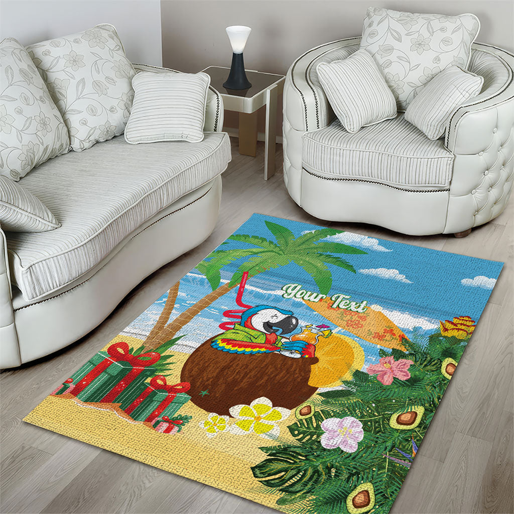 Chilling Parrot Hawaii Summer Christmas Personalized Area Rug It's 5 O'Clock Somewhere Beachy Vibes LT14 - Polynesian Pride