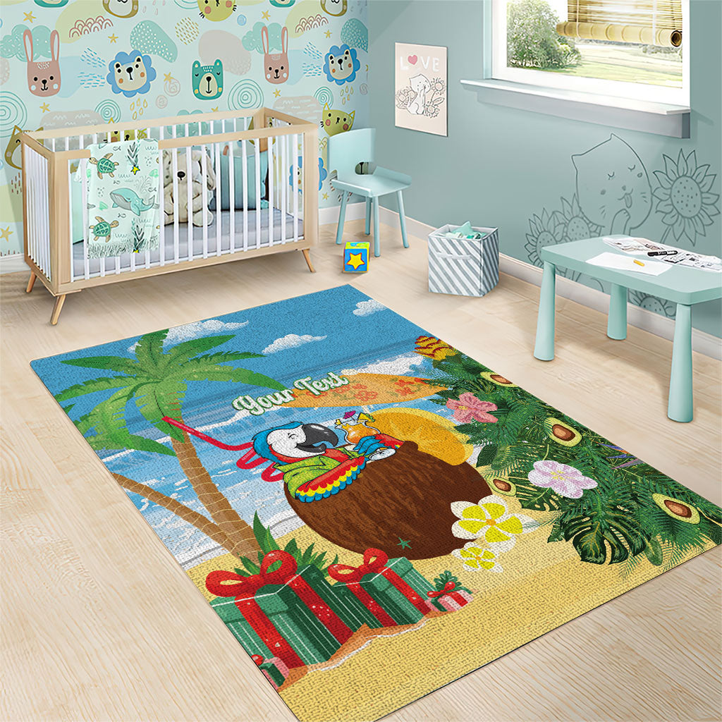 Chilling Parrot Hawaii Summer Christmas Personalized Area Rug It's 5 O'Clock Somewhere Beachy Vibes LT14 - Polynesian Pride