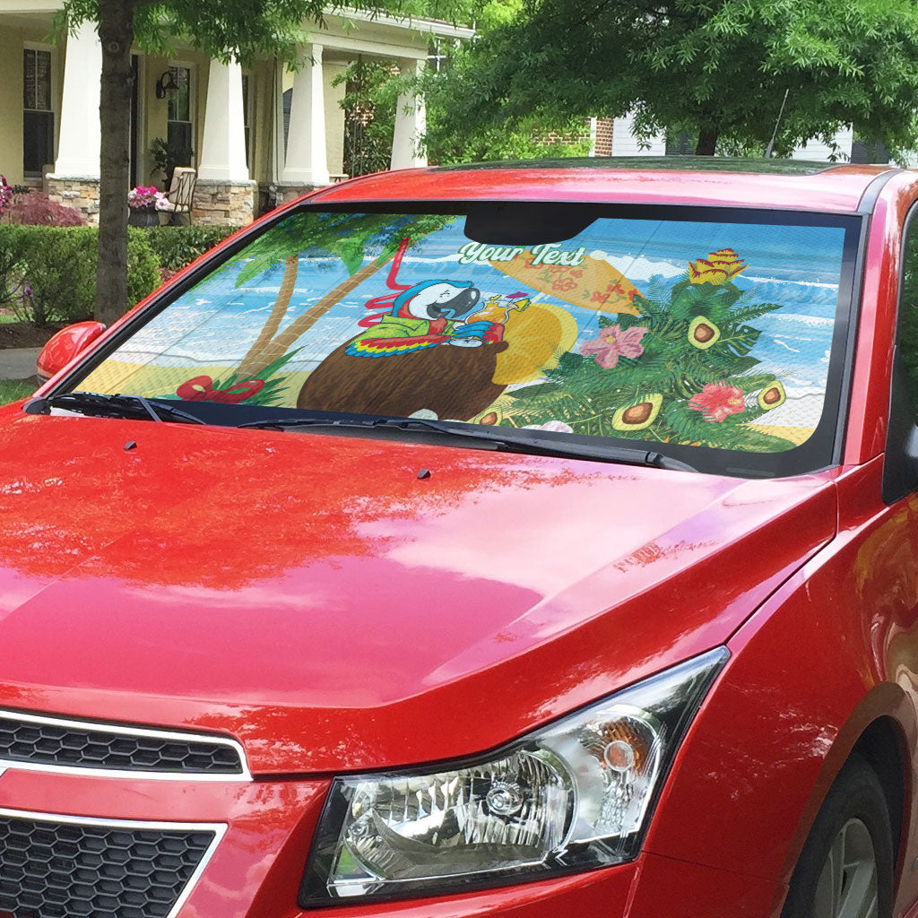 Chilling Parrot Hawaii Summer Christmas Personalized Auto Sun Shade It's 5 O'Clock Somewhere Beachy Vibes LT14 - Polynesian Pride