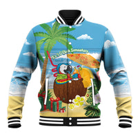Chilling Parrot Hawaii Summer Christmas Personalized Baseball Jacket It's 5 O'Clock Somewhere Beachy Vibes LT14 Unisex Blue - Polynesian Pride