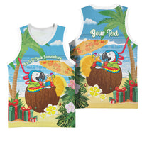 Chilling Parrot Hawaii Summer Christmas Personalized Basketball Jersey It's 5 O'Clock Somewhere Beachy Vibes LT14 - Polynesian Pride