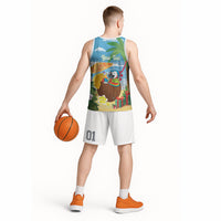 Chilling Parrot Hawaii Summer Christmas Personalized Basketball Jersey It's 5 O'Clock Somewhere Beachy Vibes LT14 - Polynesian Pride