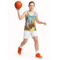 Chilling Parrot Hawaii Summer Christmas Personalized Basketball Jersey It's 5 O'Clock Somewhere Beachy Vibes LT14 - Polynesian Pride