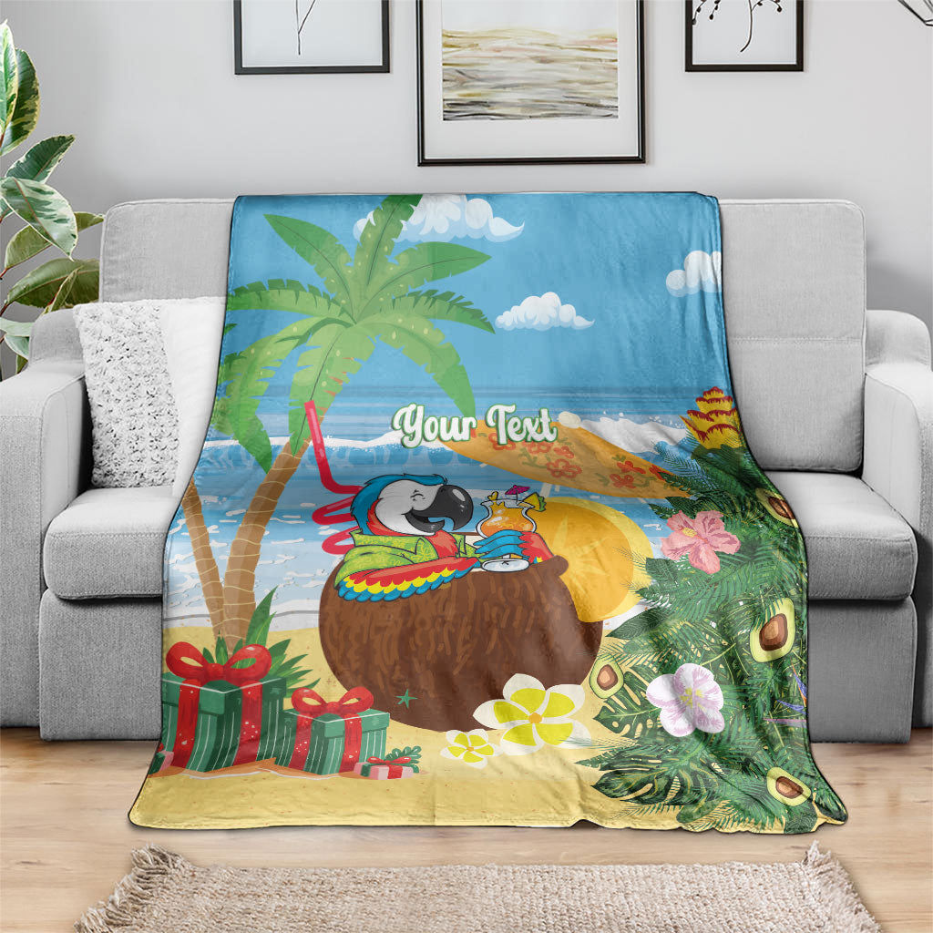 Chilling Parrot Hawaii Summer Christmas Personalized Blanket It's 5 O'Clock Somewhere Beachy Vibes LT14 - Polynesian Pride