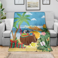 Chilling Parrot Hawaii Summer Christmas Personalized Blanket It's 5 O'Clock Somewhere Beachy Vibes LT14 - Polynesian Pride