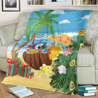 Chilling Parrot Hawaii Summer Christmas Personalized Blanket It's 5 O'Clock Somewhere Beachy Vibes LT14 - Polynesian Pride