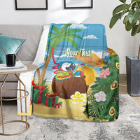 Chilling Parrot Hawaii Summer Christmas Personalized Blanket It's 5 O'Clock Somewhere Beachy Vibes LT14 - Polynesian Pride