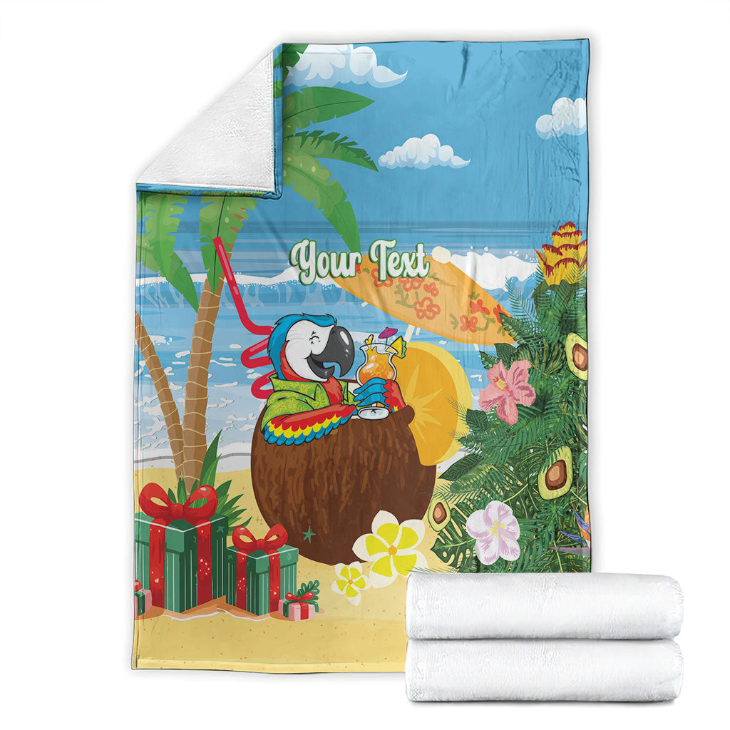 Chilling Parrot Hawaii Summer Christmas Personalized Blanket It's 5 O'Clock Somewhere Beachy Vibes LT14 - Polynesian Pride