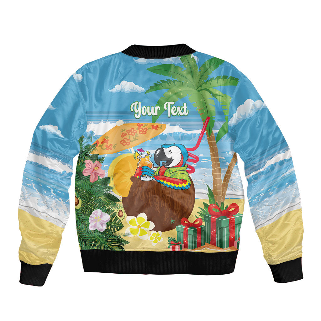 Chilling Parrot Hawaii Summer Christmas Personalized Bomber Jacket It's 5 O'Clock Somewhere Beachy Vibes LT14 - Polynesian Pride