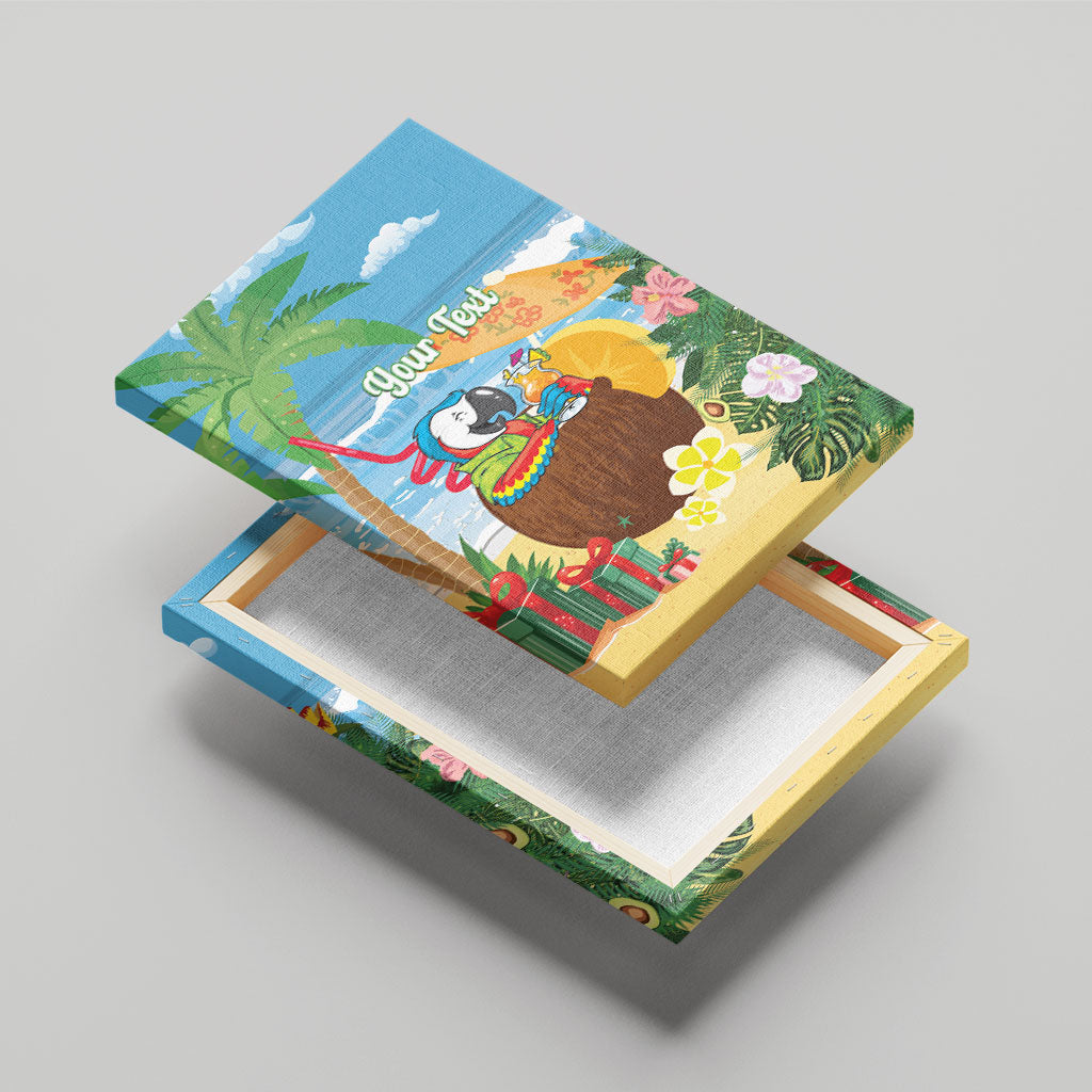 Chilling Parrot Hawaii Summer Christmas Personalized Canvas Wall Art It's 5 O'Clock Somewhere Beachy Vibes LT14 - Polynesian Pride