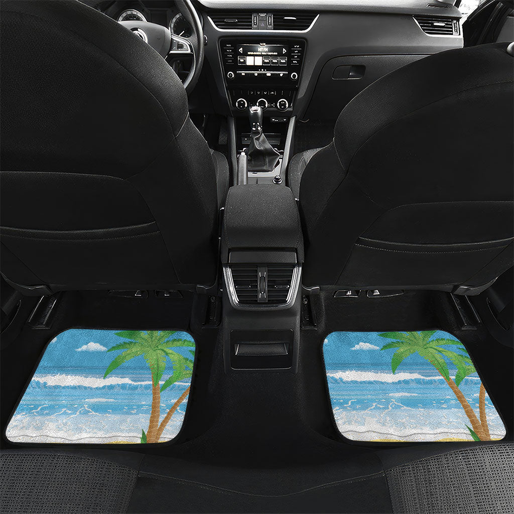 Chilling Parrot Hawaii Summer Christmas Personalized Car Mats It's 5 O'Clock Somewhere Beachy Vibes LT14 Set 2pcs - Back Blue - Polynesian Pride