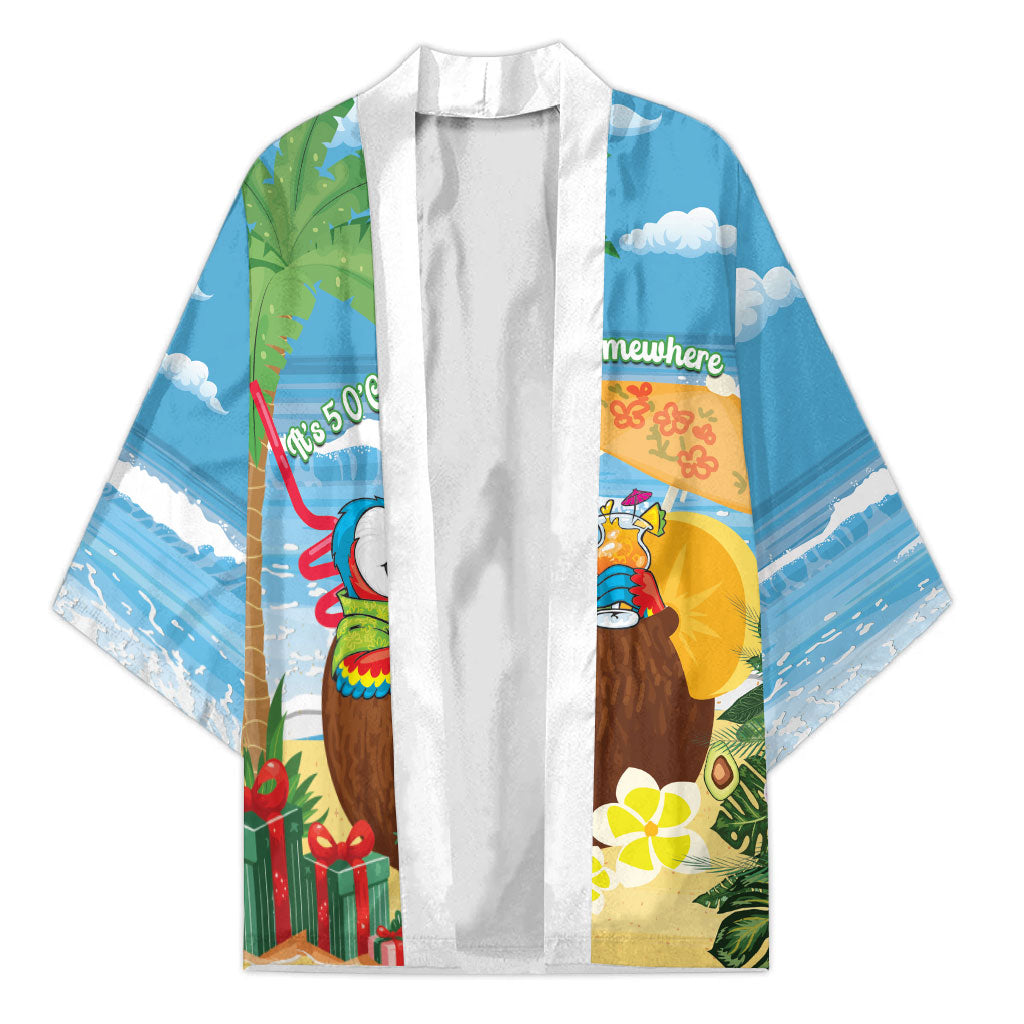 Chilling Parrot Hawaii Summer Christmas Personalized Kimono It's 5 O'Clock Somewhere Beachy Vibes LT14 Unisex Blue - Polynesian Pride