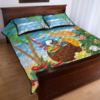 Chilling Parrot Hawaii Summer Christmas Personalized Quilt Bed Set It's 5 O'Clock Somewhere Beachy Vibes LT14 - Polynesian Pride