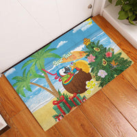 Chilling Parrot Hawaii Summer Christmas Personalized Rubber Doormat It's 5 O'Clock Somewhere Beachy Vibes LT14 - Polynesian Pride