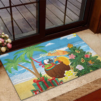Chilling Parrot Hawaii Summer Christmas Personalized Rubber Doormat It's 5 O'Clock Somewhere Beachy Vibes LT14 - Polynesian Pride