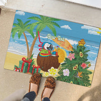 Chilling Parrot Hawaii Summer Christmas Personalized Rubber Doormat It's 5 O'Clock Somewhere Beachy Vibes LT14 - Polynesian Pride