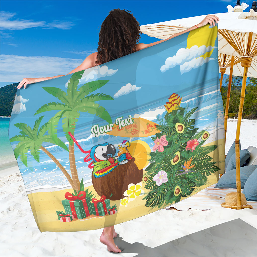 Chilling Parrot Hawaii Summer Christmas Personalized Sarong It's 5 O'Clock Somewhere Beachy Vibes LT14 One Size 44 x 66 inches Blue - Polynesian Pride