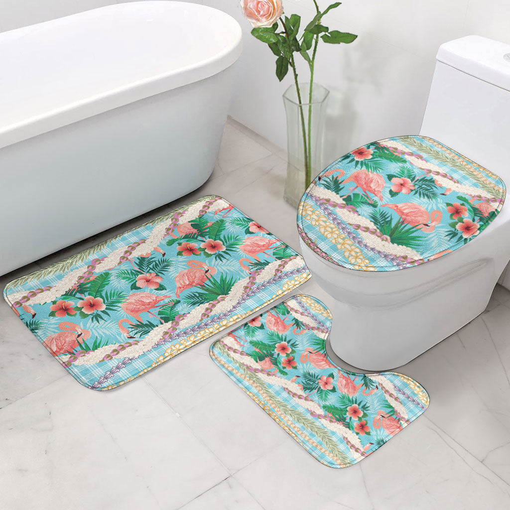 Flamingo Hawaii Summer Bathroom Set Hawaiian Lei Pakala Motifs Tropical Style LT14 - Polynesian Pride