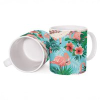 Flamingo Hawaii Summer Ceramic Mug Hawaiian Lei Pakala Motifs Tropical Style LT14 - Polynesian Pride