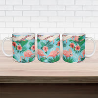 Flamingo Hawaii Summer Ceramic Mug Hawaiian Lei Pakala Motifs Tropical Style LT14 - Polynesian Pride