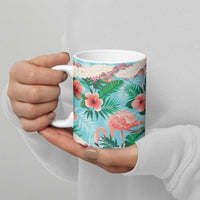 Flamingo Hawaii Summer Ceramic Mug Hawaiian Lei Pakala Motifs Tropical Style LT14 - Polynesian Pride