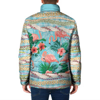 Flamingo Hawaii Summer Padded Jacket Hawaiian Lei Pakala Motifs Tropical Style LT14 - Polynesian Pride