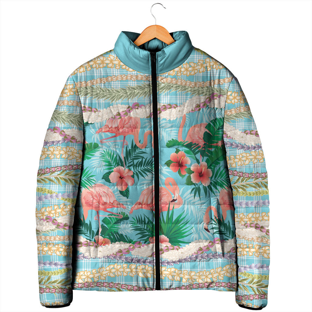Flamingo Hawaii Summer Padded Jacket Hawaiian Lei Pakala Motifs Tropical Style LT14 - Polynesian Pride