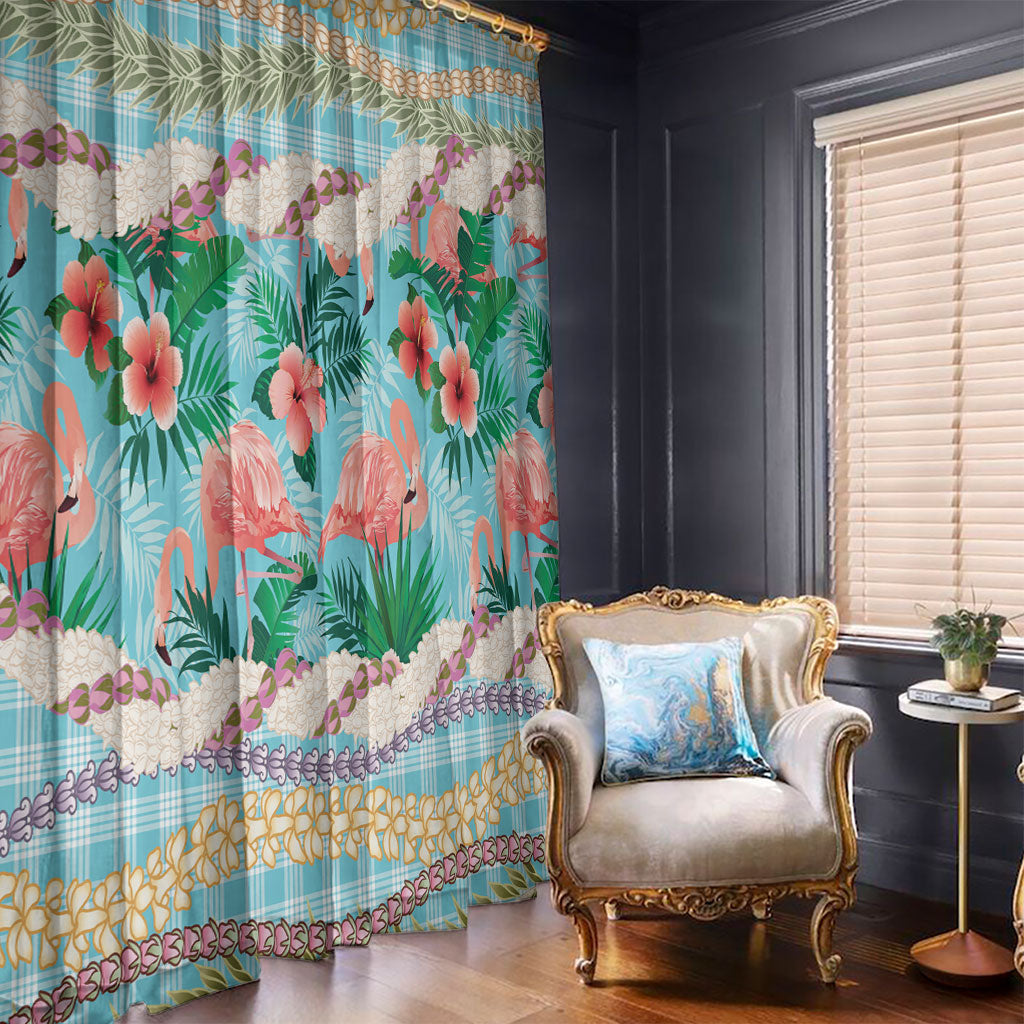 Flamingo Hawaii Summer Window Curtain Hawaiian Lei Pakala Motifs Tropical Style LT14 - Polynesian Pride