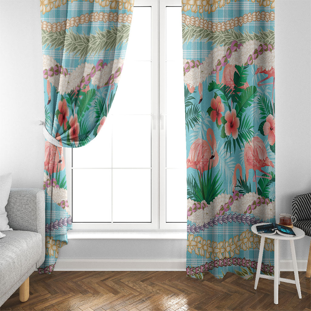 Flamingo Hawaii Summer Window Curtain Hawaiian Lei Pakala Motifs Tropical Style LT14 - Polynesian Pride