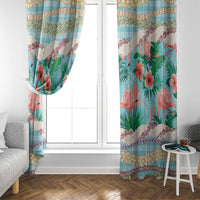 Flamingo Hawaii Summer Window Curtain Hawaiian Lei Pakala Motifs Tropical Style LT14 - Polynesian Pride