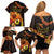 Papua New Guinea Independence Day Family Matching Off Shoulder Short Dress and Hawaiian Shirt 49th Anniversary Papua Niu Gini Bird Of Paradise