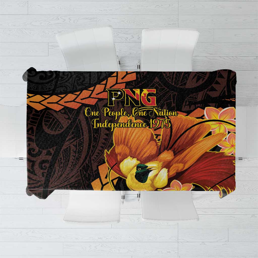 Papua New Guinea Independence Day Tablecloth 50th Anniversary Papua Niu Gini Bird Of Paradise LT14 Black - Polynesian Pride