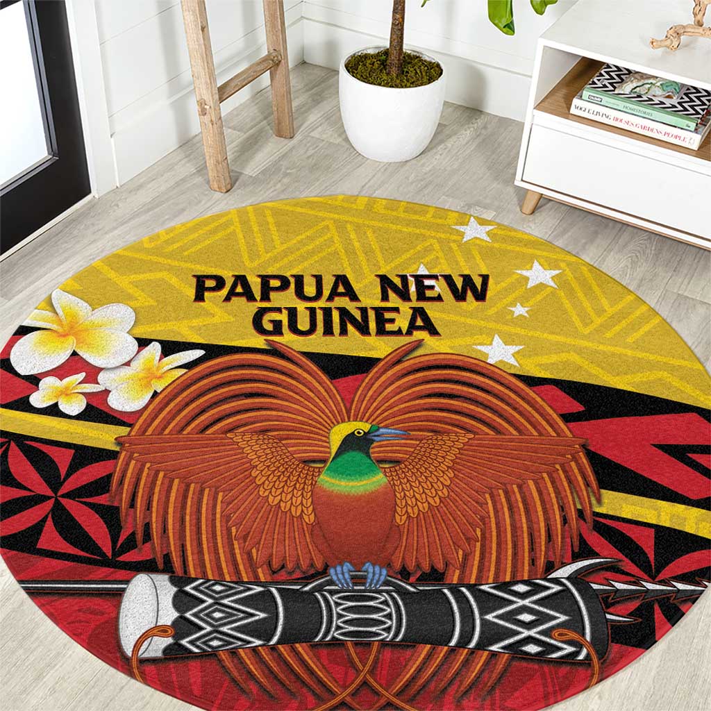 Papua New Guinea Independence Day Round Carpet Since 1975 Unity In Diversity LT14 Red - Polynesian Pride