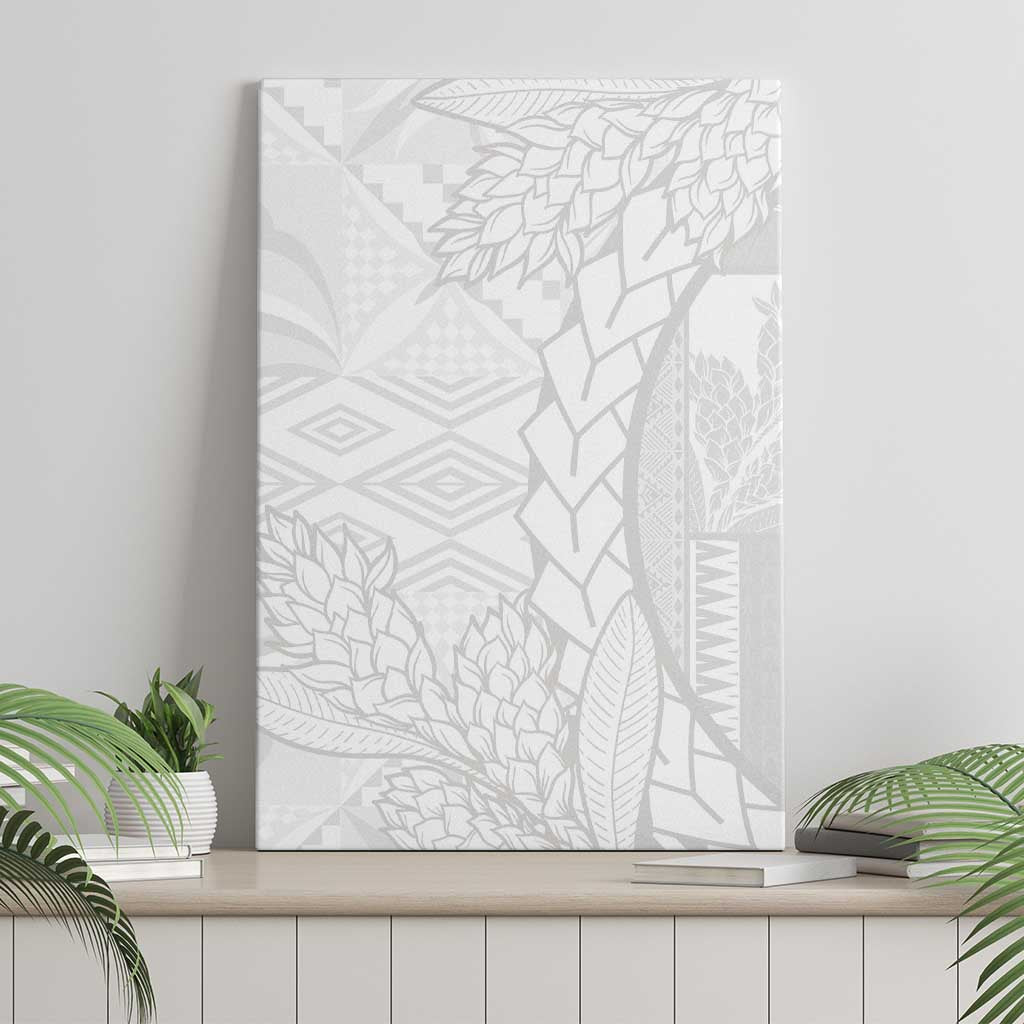 Samoa White Sunday Canvas Wall Art Lotu Tamaiti Siapo With Teuila LT14 - Polynesian Pride