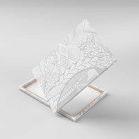 Samoa White Sunday Canvas Wall Art Lotu Tamaiti Siapo With Teuila LT14 With Frame White - Polynesian Pride