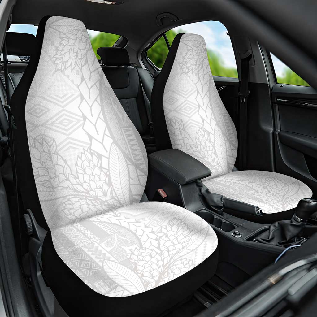 Samoa White Sunday Car Seat Cover Lotu Tamaiti Siapo With Teuila LT14 One Size White - Polynesian Pride