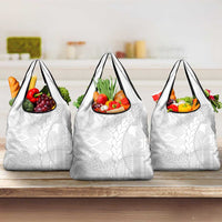 Samoa White Sunday Grocery Bag Lotu Tamaiti Siapo With Teuila LT14 3-pack One Size White - Polynesian Pride