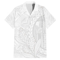 Samoa White Sunday Hawaiian Shirt Lotu Tamaiti Siapo With Teuila LT14 White - Polynesian Pride