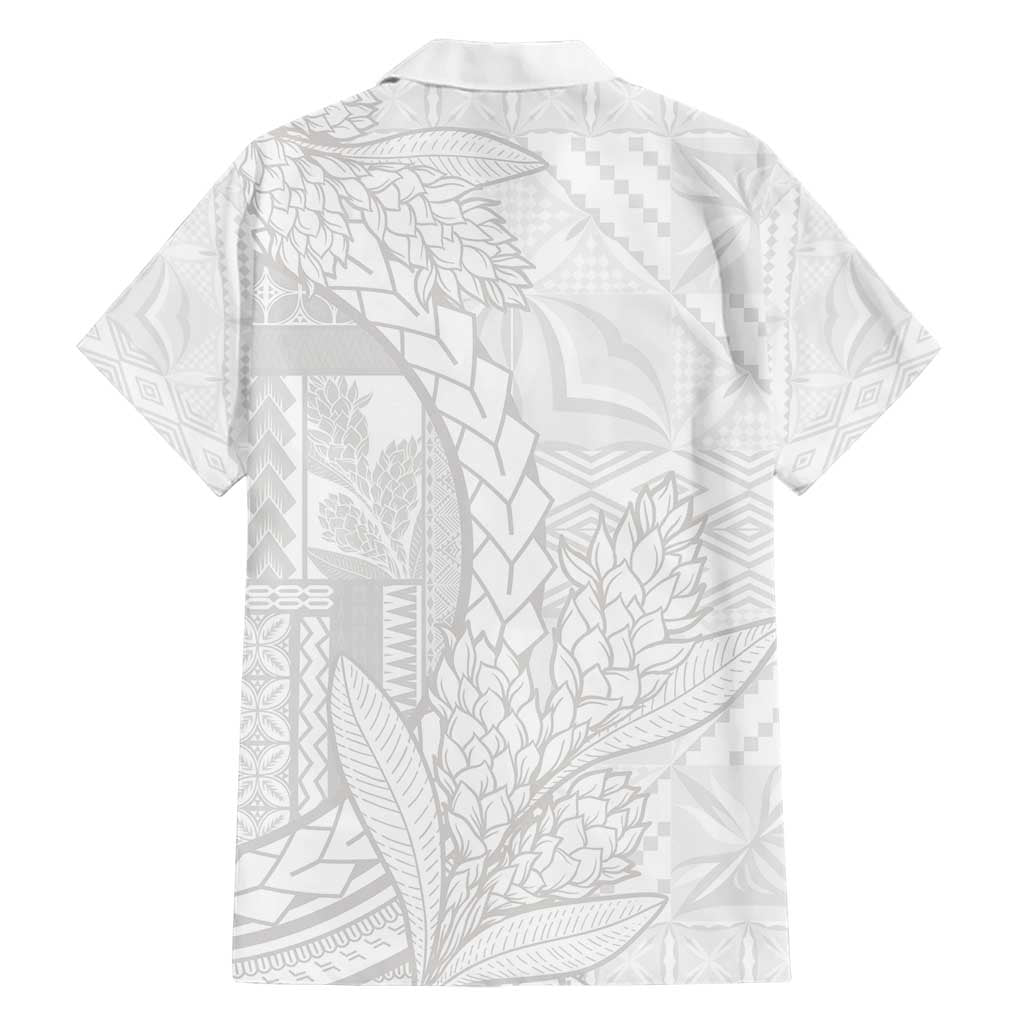 Samoa White Sunday Hawaiian Shirt Lotu Tamaiti Siapo With Teuila LT14 - Polynesian Pride