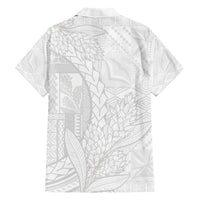 Samoa White Sunday Hawaiian Shirt Lotu Tamaiti Siapo With Teuila LT14 - Polynesian Pride