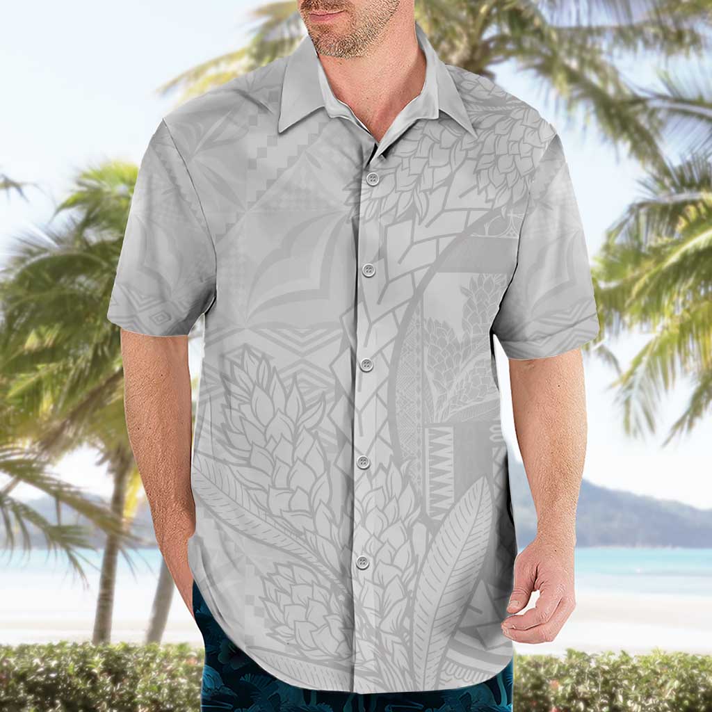 Samoa White Sunday Hawaiian Shirt Lotu Tamaiti Siapo With Teuila LT14 - Polynesian Pride