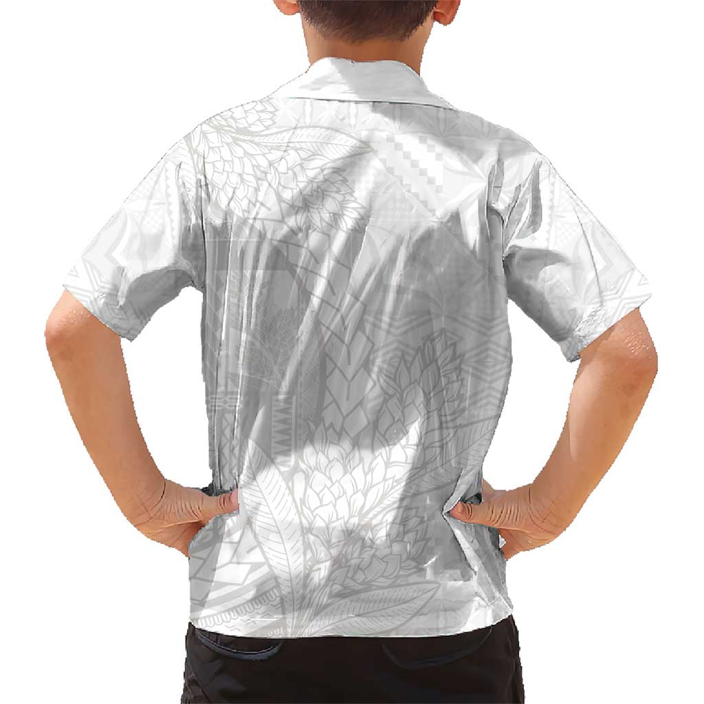 Samoa White Sunday Hawaiian Shirt Lotu Tamaiti Siapo With Teuila LT14 - Polynesian Pride