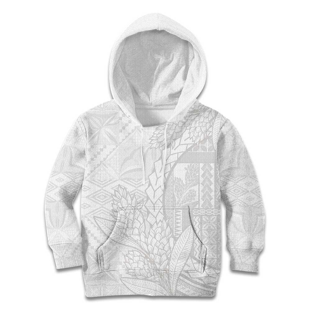 Samoa White Sunday Kid Hoodie Lotu Tamaiti Siapo With Teuila LT14 Hoodie White - Polynesian Pride