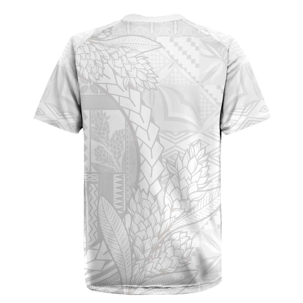 Samoa White Sunday Rugby Jersey Lotu Tamaiti Siapo With Teuila LT14 - Polynesian Pride