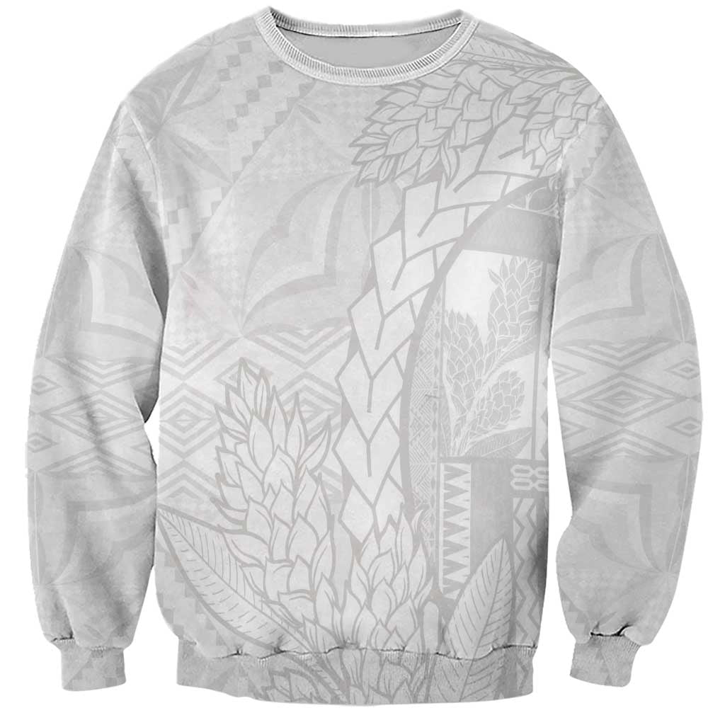 Samoa White Sunday Sweatshirt Lotu Tamaiti Siapo With Teuila LT14 Unisex White - Polynesian Pride