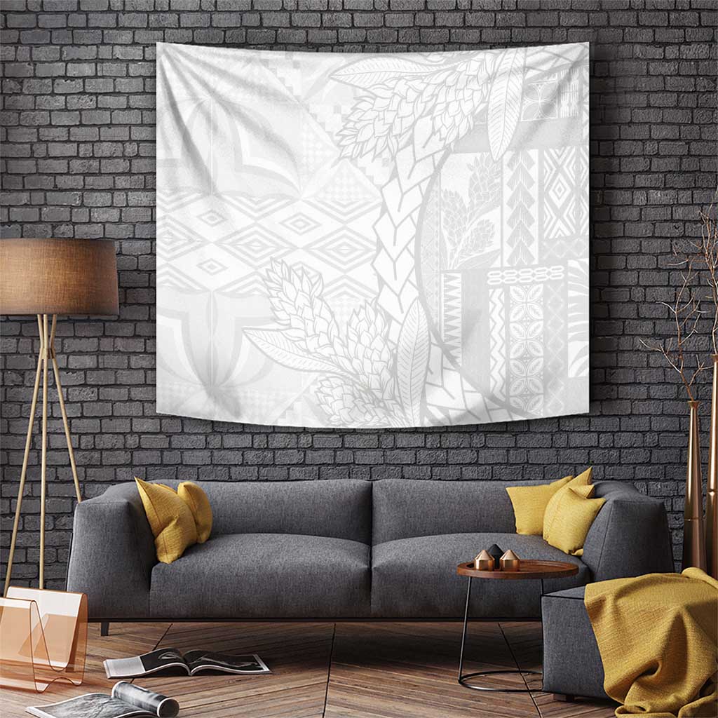 Samoa White Sunday Tapestry Lotu Tamaiti Siapo With Teuila LT14 - Polynesian Pride