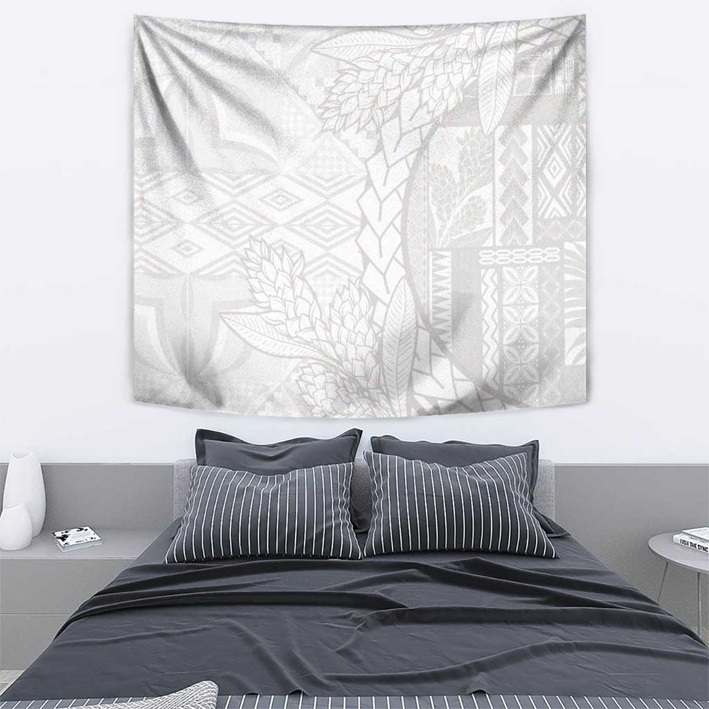 Samoa White Sunday Tapestry Lotu Tamaiti Siapo With Teuila LT14 - Polynesian Pride