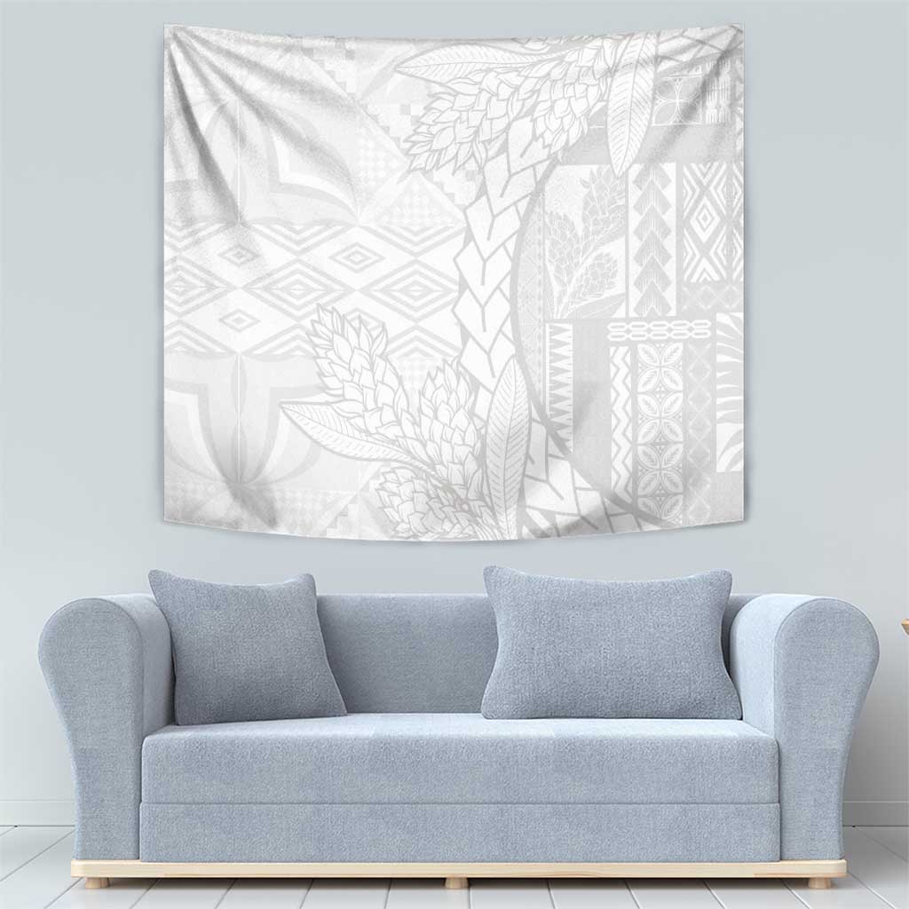 Samoa White Sunday Tapestry Lotu Tamaiti Siapo With Teuila LT14 - Polynesian Pride