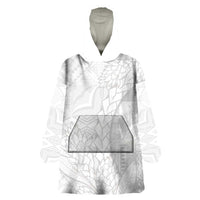 Samoa White Sunday Wearable Blanket Hoodie Lotu Tamaiti Siapo With Teuila LT14 One Size White - Polynesian Pride