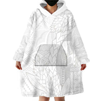 Samoa White Sunday Wearable Blanket Hoodie Lotu Tamaiti Siapo With Teuila LT14 - Polynesian Pride